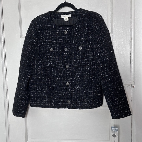Skye's the Limit NWT Wool Black Tweed Blazer Jacket Sz 12 Classic Preppy Y2K - Picture 10 of 16